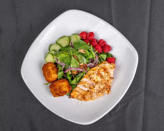 Fried Brie & Raspberry Salad.